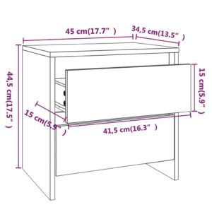 vidaXL Sängbord 2 st rökfärgad ek 45x34,5x44,5 cm konstruerat trä - Bild 9