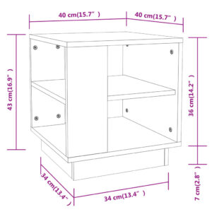 vidaXL Soffbord brun ek 40x40x43 cm konstruerat trä - Bild 7