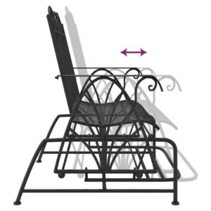 vidaXL Gungbänk 2-sits 114 cm svart stål - Bild 8