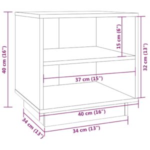 vidaXL Sängbord vit 40x34x40 cm massiv furu - Bild 8