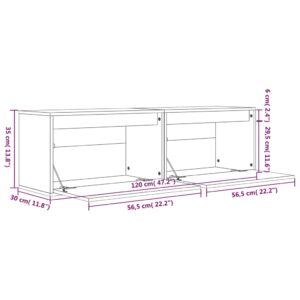 vidaXL Väggskåp 2 st 60x30x35 cm massiv furu svart - Bild 12