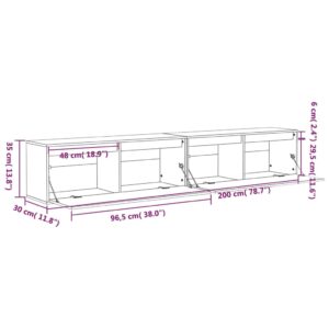 vidaXL Väggskåp 2 st vit 100x30x35 cm massiv furu - Bild 12