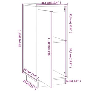 vidaXL Skåp vit 31,5x34x75 cm massiv furu - Bild 9