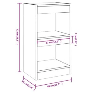 vidaXL Bokhylla/rumsavdelare vit 40x30x72 cm - Bild 7