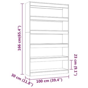 vidaXL Bokhylla/Rumsavdelare betonggrå 100x30x166 cm - Bild 7