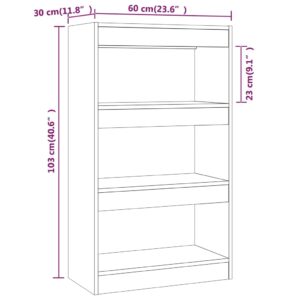 vidaXL Bokhylla/Rumsavdelare grå sonoma-ek 60x30x103cm konstruerat trä - Bild 7