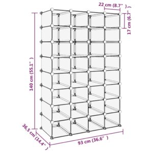 vidaXL Skohylla transparent 93x36,5x140 cm PP - Bild 7