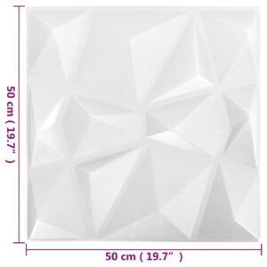 vidaXL 3D Väggpaneler 48 st 50x50 cm diamant vit 12 m² - Bild 6