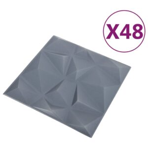 vidaXL 3D Väggpaneler 48 st 50x50 cm diamant vit 12 m² - Bild 2