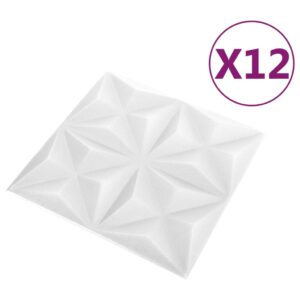 vidaXL 3D Väggpaneler 12 st 50x50 cm origami vit 3 m² - Bild 2