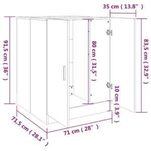 vidaXL Badrumsskåp rökfärgad ek 71x71,5x91,5 cm - Bild 8