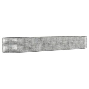 vidaXL Odlingslåda pulverlackerat stål 507x100x68 cm silver - Bild 2