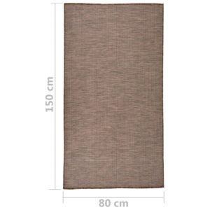 vidaXL Utomhusmatta plattvävd 80x150 cm brun - Bild 6