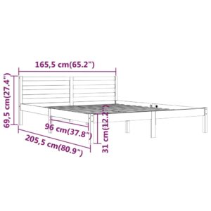 vidaXL Sängram massiv furu 160x200 cm vit - Bild 8