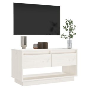 vidaXL Tv-bänk vit 74x34x40 cm massiv furu - Bild 3