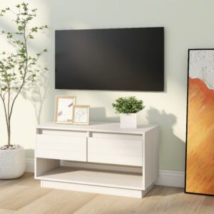 vidaXL Tv-bänk vit 74x34x40 cm massiv furu - Bild 4