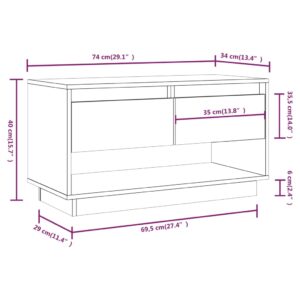 vidaXL Tv-bänk vit 74x34x40 cm massiv furu - Bild 10