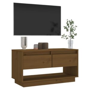 vidaXL Tv-bänk honungsbrun 74x34x40 cm massiv furu - Bild 3