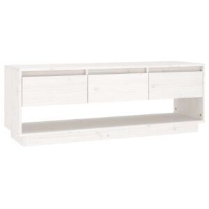 vidaXL Tv-bänk vit 110,5x34x40 cm massiv furu - Bild 2