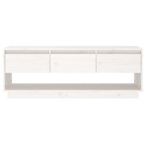 vidaXL Tv-bänk vit 110,5x34x40 cm massiv furu - Bild 6