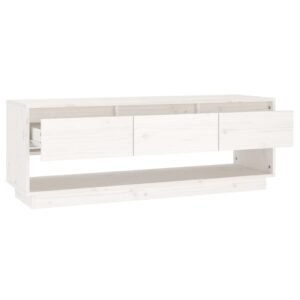 vidaXL Tv-bänk vit 110,5x34x40 cm massiv furu - Bild 7