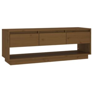 vidaXL Tv-bänk honungsbrun 110,5x34x40 cm massiv furu - Bild 2