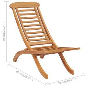 vidaXL Hopfällbar trädgårdsstol 50x90x69 cm massiv teak - Bild 7