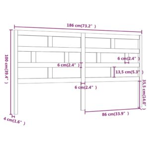 vidaXL Sänggavel svart 186x4x100 cm massiv furu - Bild 6