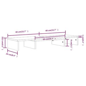 vidaXL Skärmställ vit 80x24x10,5 cm massiv furu - Bild 10