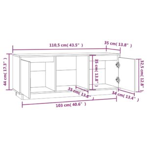 vidaXL Tv-bänk 110,5x35x44 cm massiv furu - Bild 9