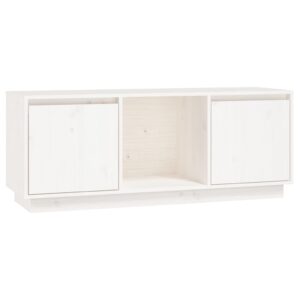 vidaXL Tv-bänk vit 110,5x35x44 cm massiv furu - Bild 2