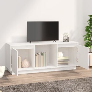 vidaXL Tv-bänk vit 110,5x35x44 cm massiv furu - Bild 3