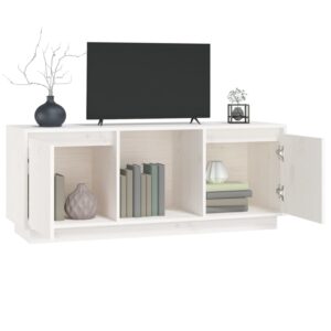 vidaXL Tv-bänk vit 110,5x35x44 cm massiv furu - Bild 4