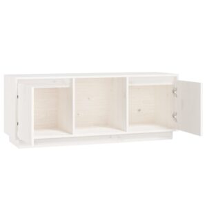 vidaXL Tv-bänk vit 110,5x35x44 cm massiv furu - Bild 5