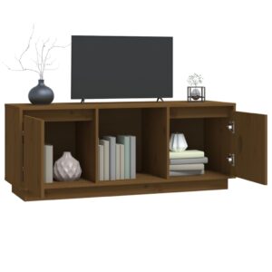 vidaXL Tv-bänk honungsbrun 110,5x35x44 cm massiv furu - Bild 4