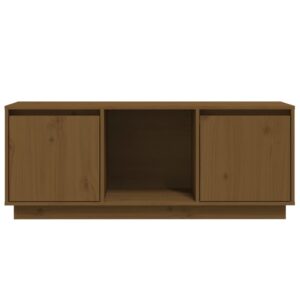 vidaXL Tv-bänk honungsbrun 110,5x35x44 cm massiv furu - Bild 6