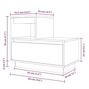 vidaXL Sängbord 2 st vit 60x34x51 cm massiv furu - Bild 12