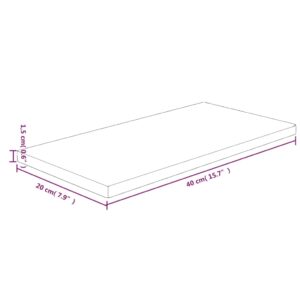 vidaXL Hyllplan 40x20x1,5 cm obehandlad massiv ek - Bild 4