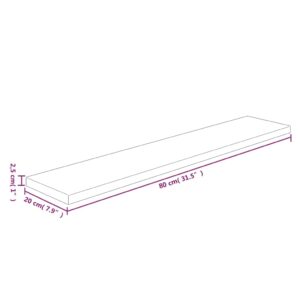 vidaXL Hyllplan 80x20x2,5 cm obehandlad massiv ek - Bild 4