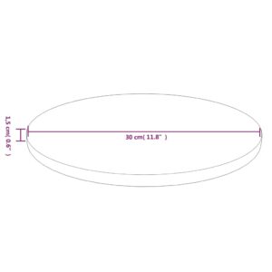 vidaXL Rund bordsskiva mörkbrun Ø30x1,5 cm behandlad massiv ek - Bild 4