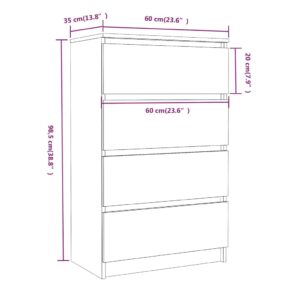 vidaXL Byrå rökfärgad ek 60x35x98,5 cm konstruerat trä - Bild 8