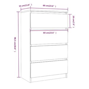 vidaXL Byrå rökfärgad ek 60x35x98,5 cm konstruerat trä - Bild 10