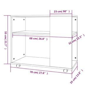 vidaXL Soffbord rökfärgad ek 70x35x55 cm konstruerat trä - Bild 7