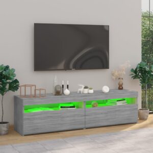 vidaXL Tv-bänkar med LED-belysning 2 st grå sonoma 75x35x40 cm - Bild 5