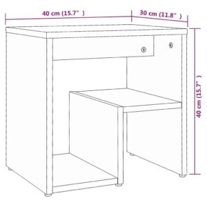 vidaXL Sängbord 2 st brun ek 40x30x40 cm konstruerat trä - Bild 8