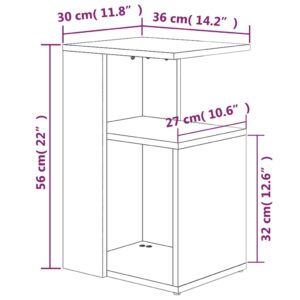 vidaXL Soffbord brun ek 36x30x56 cm konstruerat trä - Bild 6