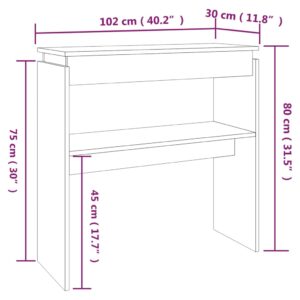 vidaXL Avlastningsbord rökfärgad ek 102x30x80 cm konstruerat trä - Bild 6