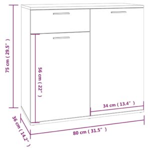 vidaXL Skåp rökfärgad ek 80x36x75 cm konstruerat trä - Bild 9