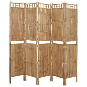 vidaXL Rumsavdelare 5 paneler bambu 200x180 cm - Bild 3