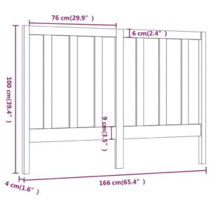 vidaXL Sänggavel vit 166x4x100 cm massiv furu - Bild 6